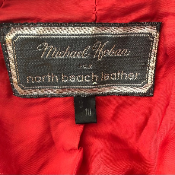 Vintage Michael Hoban red leather cropped, dolman/batwing jacket, size 9/10, 80s - Picture 6 of 14